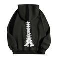 thumbnail image 3 of Women's Zip Up Hoodie Oversized Skeleton Graphic Jacket for Streetwear and Casual Comfort Versatile Spring Fashion Black S, 3 of 4