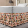 thumbnail image 1 of Duck Bed Skirt, Playthings for Children Teddy Bears Rubber Ducks and Trains on Heart Filled Backdrop, Elastic Bedskirt Dust Ruffle Wrap Around for Bedding Decor, 4 Sizes, Multicolor, by Ambesonne, 1 of 2