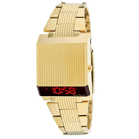 Bulova Men's Gold-Tone Stainless Steel Computron Digital Watch - 97C110