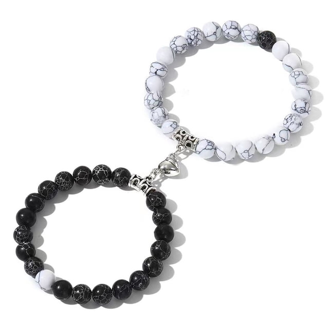 Pulseras a juego Pulseras de pareja Relación eterna Pulseras para él y para ella Pulsera de amor Joyas con piedras preciosas Regalos de San Valentín para él Su novio Novia