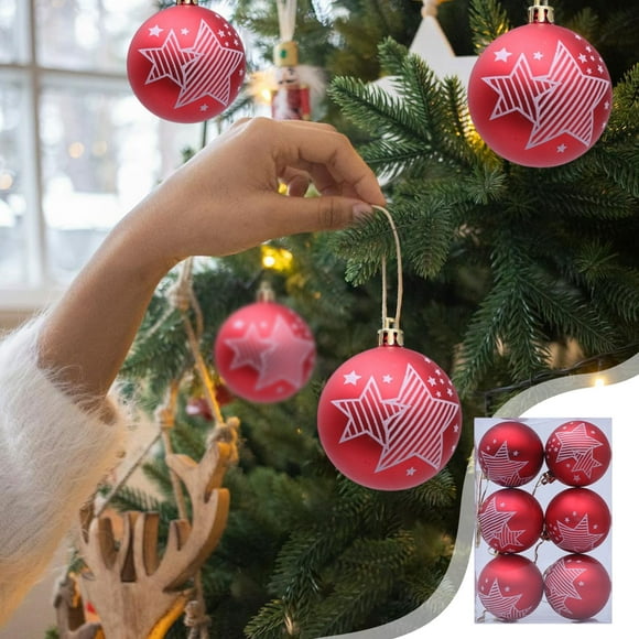 Christmas Ball Ornaments Shatterproof Christmas Ornaments Set Multiple Styles Ornaments For Christmas Trees Also For Other Party Decoration 6pcs
