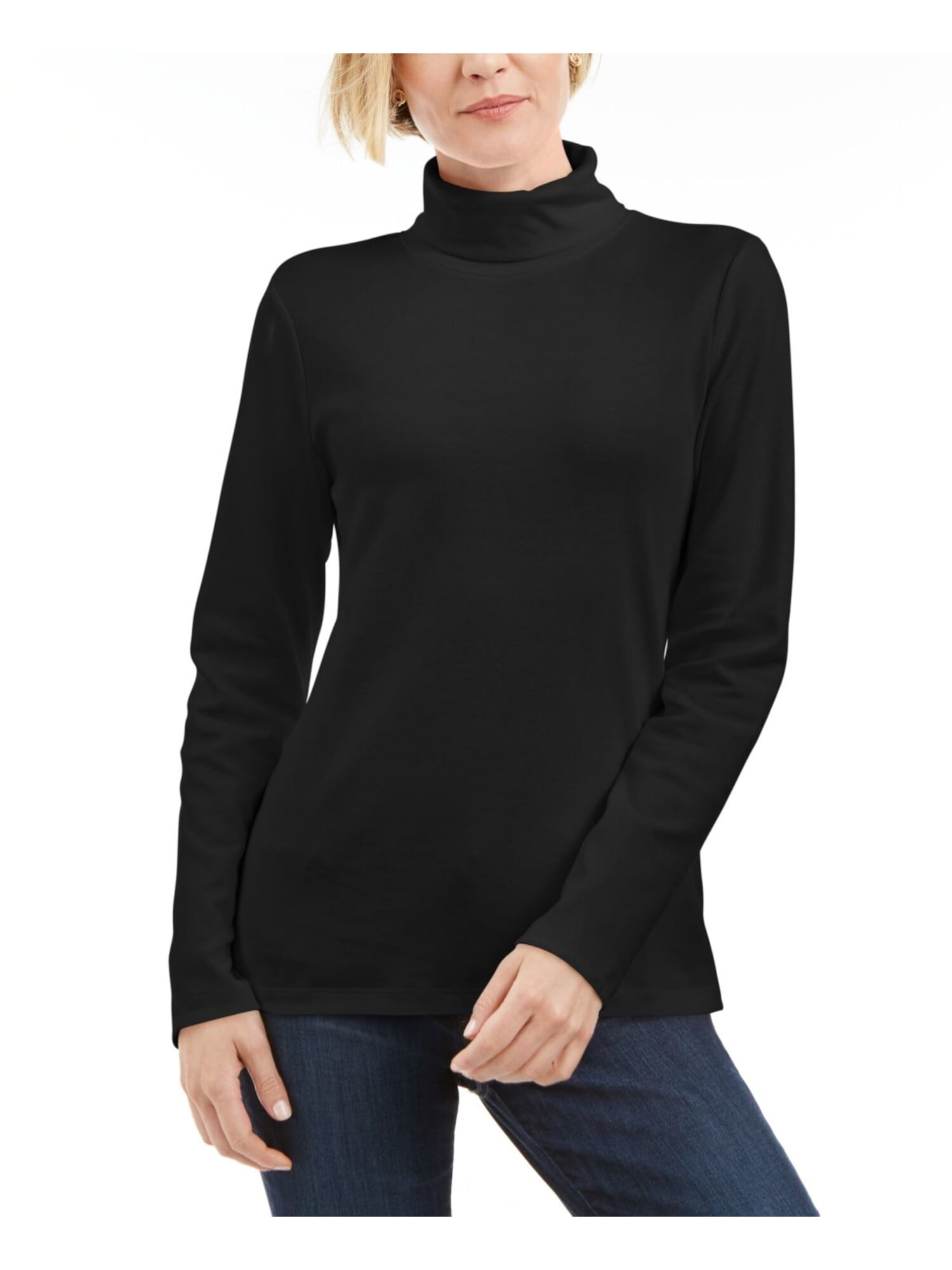 Chenille Karen Scott Turtleneck KAREN SCOTT SPORT Womens Black