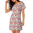 thumbnail image 2 of Pofeuu Forest Mushrooms Print Women's Loose Fit Short Sleeve Nightgown, Comfortable Sleep Dress for Women, Casual Lounge Sleepwear, Soft Cotton Sleep Dress, 2 of 6