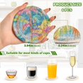 thumbnail image 3 of Haosy Set of 6 Drink Woven Coaster with Holder Heat Resistant Non-Slip Bar Coasters 4 Inches Vibrant Palm Trees, 3 of 7