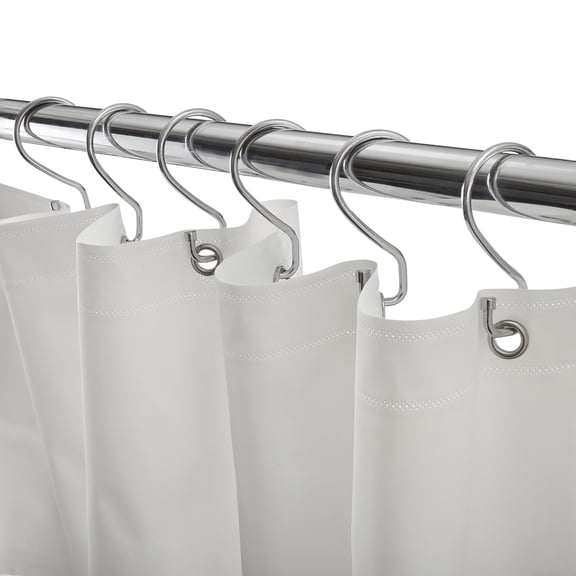 Bath Bliss Peek A Boo Hotel Weight Shower Curtain Liner in White