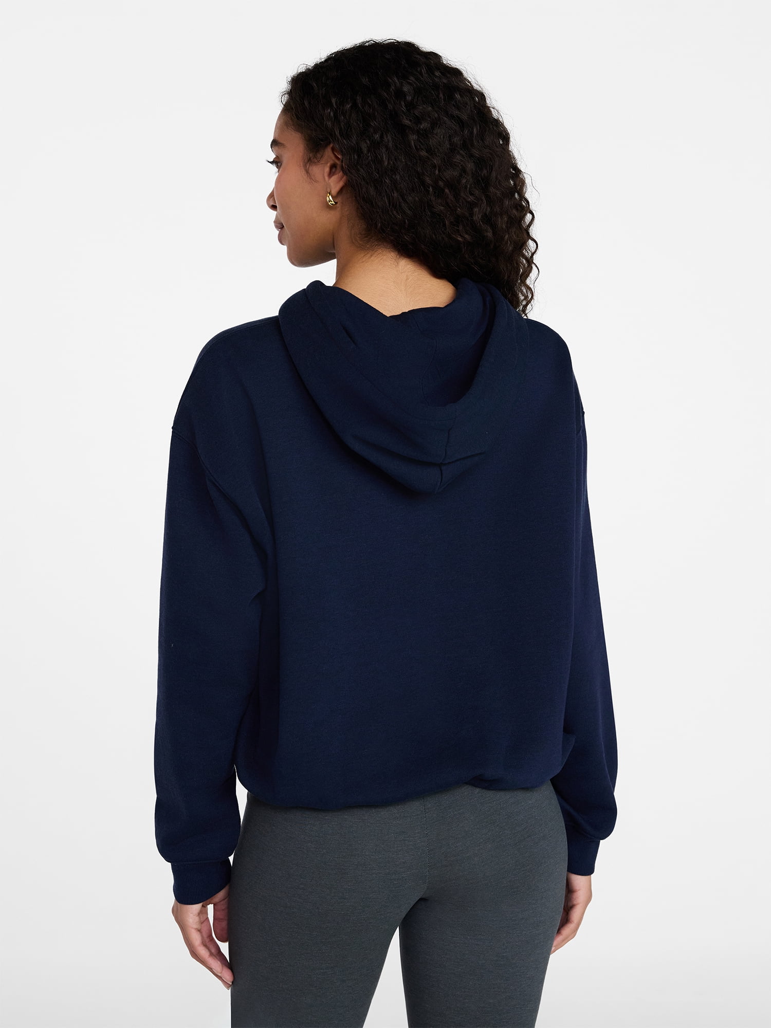 Time and Tru Women's Bubble Hem Pullover Hoodie, Size XS-XXXL