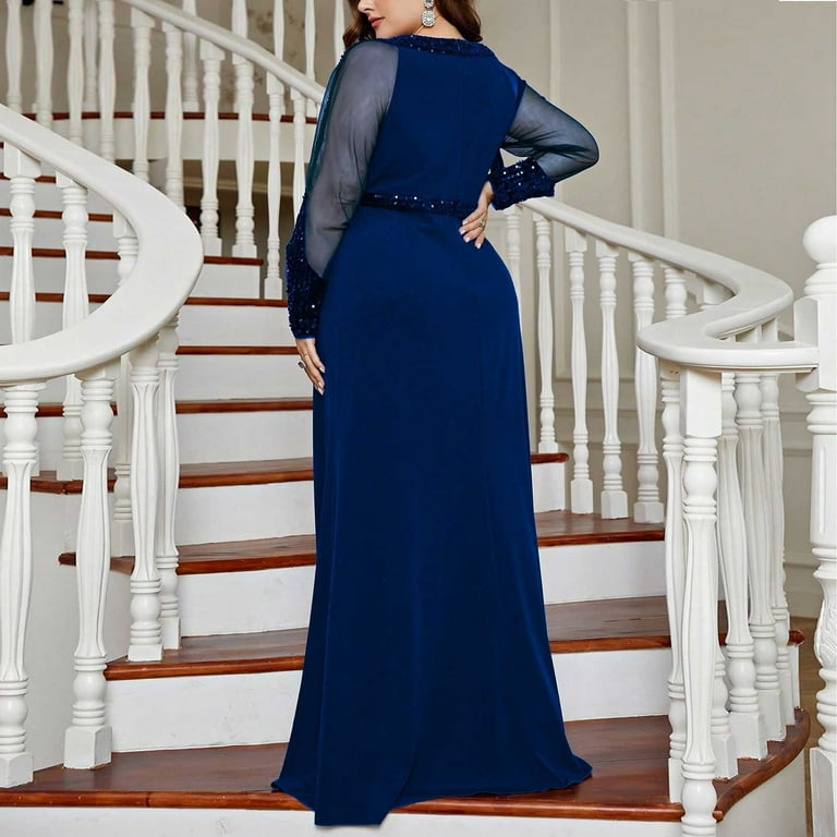 chinese dress ladies Elegant Lantern Sleeve Mermaid Maxi Dress main image 1
