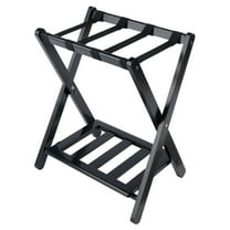 Winsome Wood Raya Luggage Rack with Shelf, Black Finish