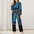 thumbnail image 3 of Kll Turtle Print Women'S Long Sleeve Pajamas With Pants Sleepwear Loungewear 2 Set-X-Large, 3 of 9