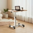 thumbnail image 3 of Height Adjustable Overbed Table with Wheels - 27.2-35.4" Foldable Standing Desk for Home & Hospital, 3 of 5