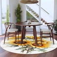 thumbnail image 3 of Round Rugs 5Ft, Sunflower Round Area Rug Washable Indoor Throw Carpet, Wildflower Garden Floral Watercolor Yellow Soft Non Slip Circle Rug for Cabinet Bathroom Home Decor Aesthetic, 3 of 8