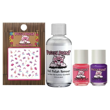 Piggy Paint 100% Non-toxic Girls Nail Polish, Safe, Chemical Free, Low Odor for Kids - ( Forever Fancy, Girls Rule, 3.4 oz. Remover, Princess Nail Art ) Pretty Princess - .25 oz
