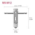 thumbnail image 2 of Llave de machos de roscar con trinquete y mango en T, rango de capacidad ajustable M5-M12, para usar con machos de roscar, acción de trinquete rápida y eficiente, diseñada para espacios reducidos,, 2 of 5