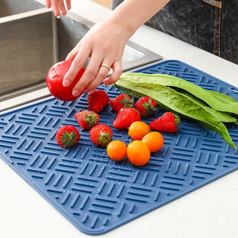 Silicone Drain Mat, Silicone Dish Drying Pad, Easy Clean, Heat