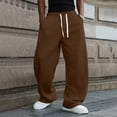 thumbnail image 2 of Rexolia Men's Baggy Sweatpants Blend Brushed Fleece Wide Leg Drawstring Pockets Gym Jogging Coffee 2XL, 2 of 8