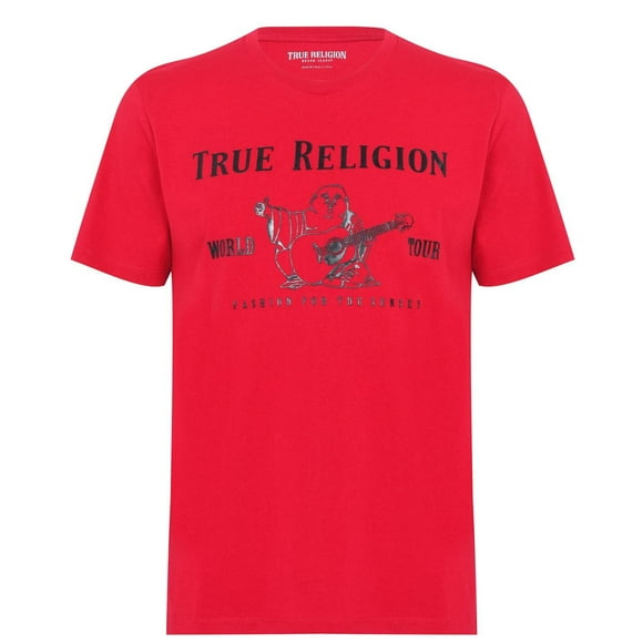 Camiseta True Religion Metallic Buddha de manga corta roja