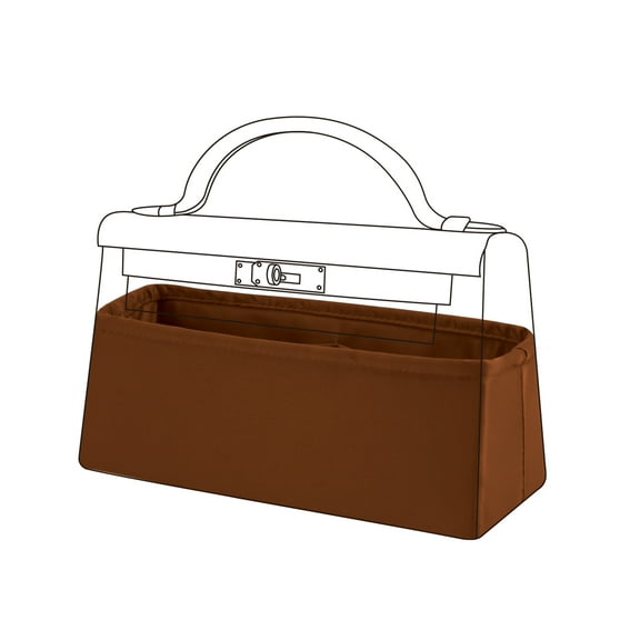 DGAZ Bag Organizer Insert, Silk Purse Organizer, Luxury Handbag Tote in Bag Shapers, Fits Kellymini I/mini II /20/25/28/32/35/40/42/50 Bags(Gold,miniKelly1)