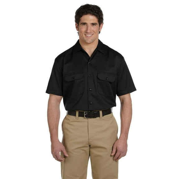 Dickies Men's Short Sleeve Work Shirt, Black
