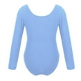 thumbnail image 5 of Aiihoo Kids Girls Ballet Dancer Gymnastics Leotard Long Sleeve Ballet Bodysuit Plain Dance Unitard Training Top Blue 12, 5 of 6