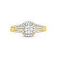 thumbnail image 3 of 10kt Yellow Gold Round Diamond Bridal Wedding Ring Band Set 3/8 Cttw, 3 of 4