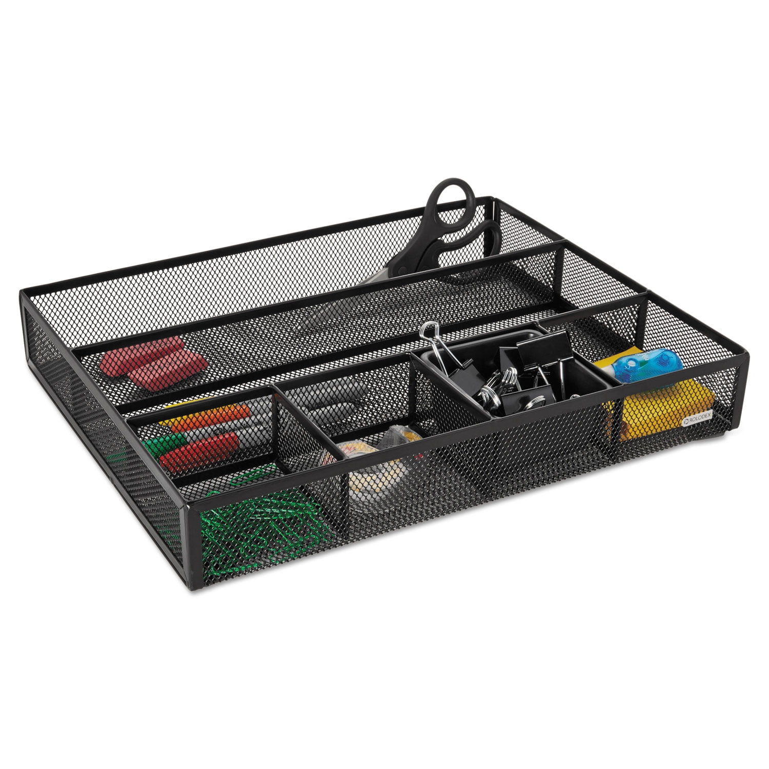 Rolodex Deep Desk Drawer Organizer, Metal Mesh, Black