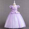 thumbnail image 3 of Girls Vintage Puff Sleeve Dress, With Daisy Floral Print, Perfect For Piano Performance Birthday Party Graduation Dinner Dress, 3 of 5