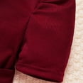 thumbnail image 4 of Babcutegg Girls Summer Two-Piece Outfit – Puff Sleeve Short Top & Printed Wide-Leg Pants Set for Kids Wine Size 4-5, 4 of 6