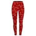 thumbnail image 6 of adviicd Christmas Leggings for Women Fashion Xmas Graphic Legging Fall Winter Casual Soft Elastic High Waist Gym Sports Yoga Pants (Red, XL), 6 of 7