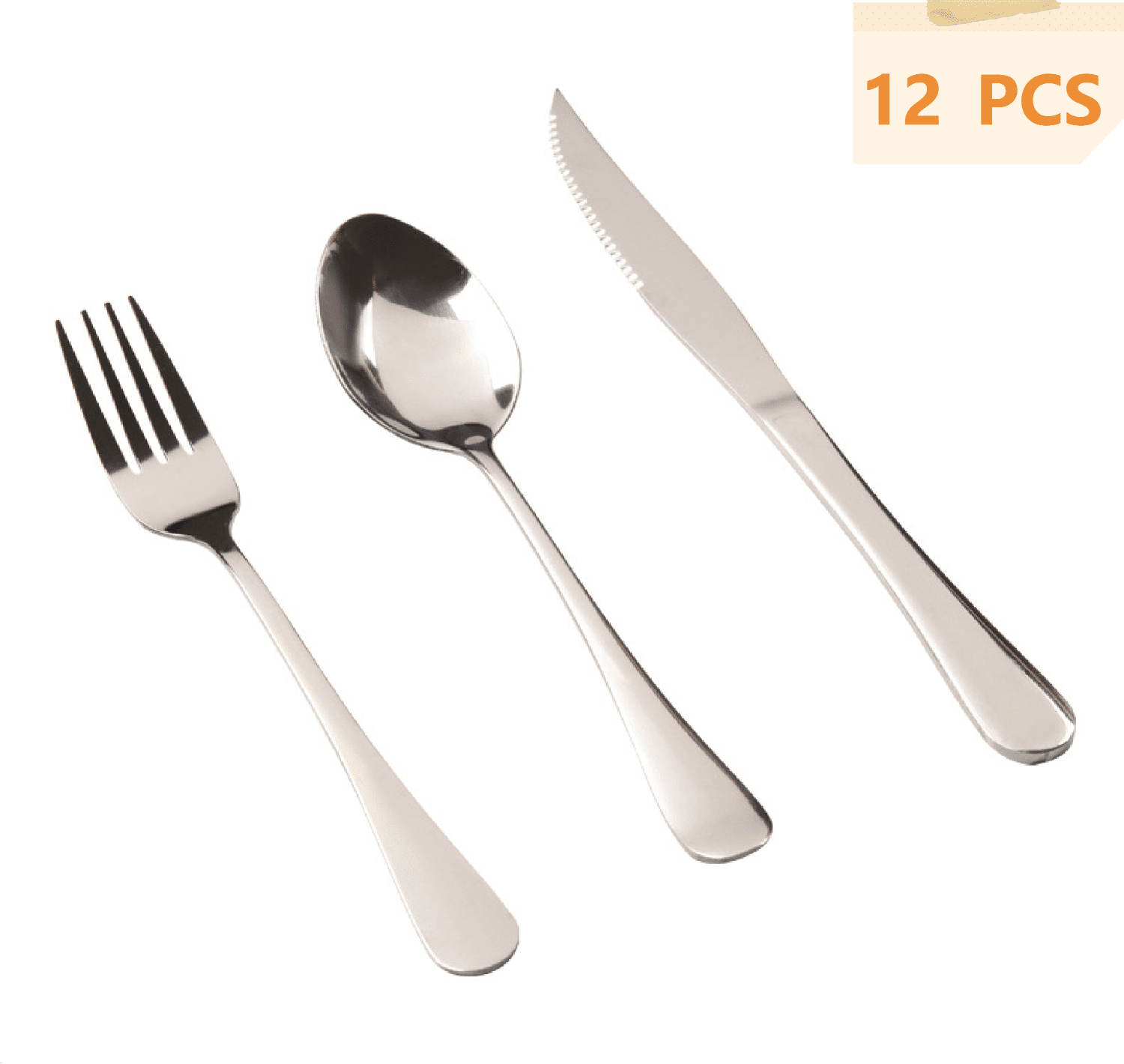 JMH 30-Piece Silverware Flatware Sets Dinner Knife Fork Spoon 3