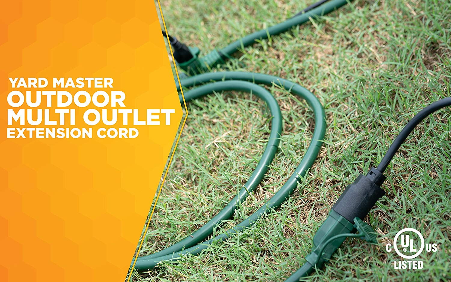 Woods Products 3030 Green Yard Master 3030 3-Outlet Extension Cord, 16/3  STW Medium Duty
