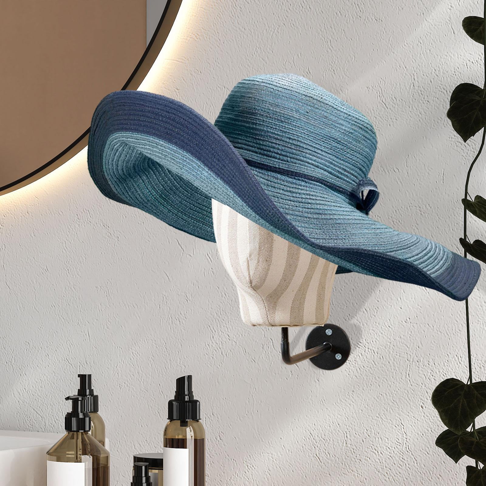 TOOYFUL Wall Mount Mannequin Head Manikin Head,Multipurpose, Display Model Storage Hanger Hanging Stand for Hats thick linen
