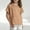 Khaki, variant on Juslio Girl Linen T Shirts Breathable Crew Neck, Casual Short Sleeved Tops Comfortable Shirts Sizes 2-18
