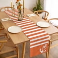 thumbnail image 3 of Orange Anchor Table Runner - 70 Inch Long, Kitchen Dining Table Runner Dresser Scarves, Modern Nautical White Geometric Stripes Farmhouse Decor for Coffee Tables Wedding Party Banquet, 3 of 8
