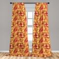 thumbnail image 5 of Ambesonne Geometric Curtains, Mosaic Digital Style, Pair of 28"x95", Orange Marigold Red, 5 of 5