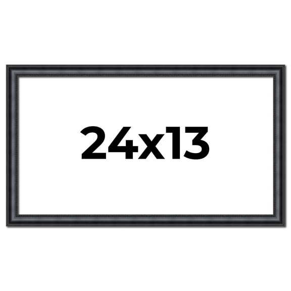 24x13 Frame Black Real Wood Picture Frame Width 1.25 inches | Interior Frame Depth 0.5 inches |