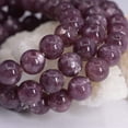 thumbnail image 3 of Natural Lepidolite Lithium Mica Gemstone 8mm Round Beads Stretch Bracelet 7 Inch Unisex, 3 of 3