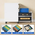 thumbnail image 4 of White Filing Cabinet 3 Drawers on Wheels Under Desk, Metal Rolling File Cabinet with Lock for Home Office, Small Mobile File Cabinet for Letter Legal File Folders, Un-Assembled, 4 of 9