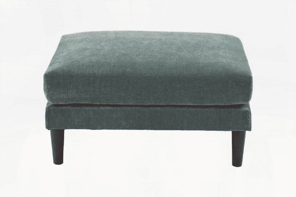 Beautiful Mineral Color Ottoman | Morgan Fabric 1pc Ottoman with Soft Cushion & Wood Legs for Living Room Furniture