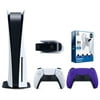 Sony Playstation 5 Disc Version Console with Extra Purple Controller, 1080p HD Camera and Surge PowerPack Battery Pack & Charge Cable Bundle