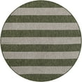 thumbnail image 2 of Unique Loom Outdoor Striped Collection Area Rug - Distressed Stripe (5' 3" Round Green/Gray), 2 of 6