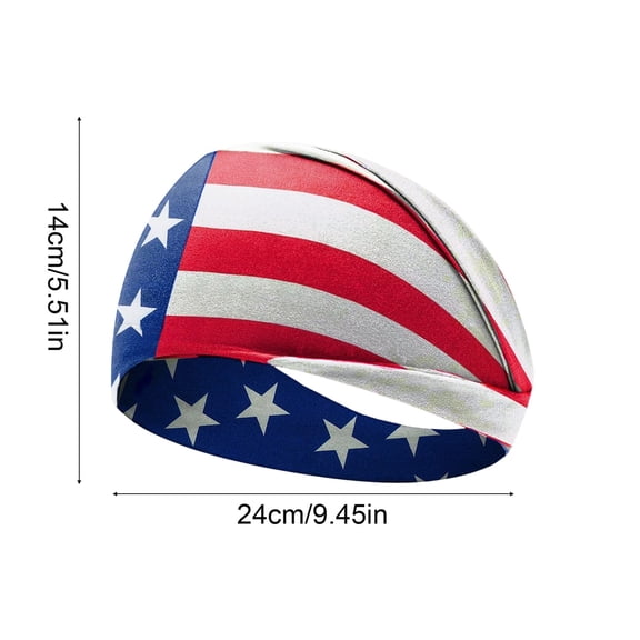American Flag Patriotic Sports Bandana Headband Sweat-Wicking for Workout Running Exercise Fitness 4th of July