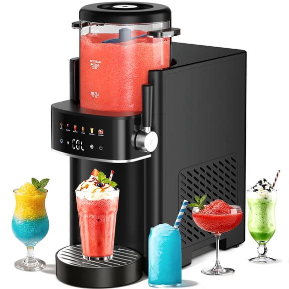 SUDILO 2-in-1 Smoothie & Slushie Maker, Multifunctional Frozen Drink Machine with 6 Presets, Portable Electric Blender for Shakes, Ice Cream & Juices