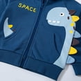 thumbnail image 5 of WIBACKER Fall Baby Boys Zip Up Hoodie Toddler Dinosaur Sweatshirts Kids Cartoon Lightweight Jacket, 5 of 9