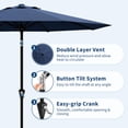 thumbnail image 3 of Garvee 9 feet Outdoor Patio Umbrella, with Push Button Tilt & 8 Sturdy Ribs, Blue, 3 of 7
