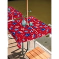 thumbnail image 2 of Outdoor Tablecloth with Umbrella Hole for Patio/Picnic/Party/Camping, Independence Day Waterproof Table Cloth Square Cover Washable, America Red Blue Stars Anniversary (54"x 54"), 2 of 9