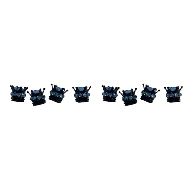 Wweixi 4pcs ABS Easy Installation Crowns Valve Caps Delicate And Fashionable Appearance Swing Thread black blue 2Set