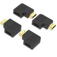 thumbnail image 1 of Pack HDMI Angled Adapter HDMI Coupler 90 and 270 Degree Male to Female Vertical Flat Adapter Support 4K*2K, 3D, Arc Compatible with PS4 PS3, Switch, W, 1 of 5