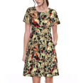 thumbnail image 1 of Bixox Robe d'Été à Manches Courtes pour Femmes Robe Ample Longueur Genou avec Poches-Crânes1, 1 of 7