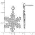 thumbnail image 2 of Sterling Silver & Cubic Zirconia Brilliant Embers Snowflake Dangle Post Earrings, 2 of 4