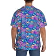 thumbnail image 3 of Sikiie Colorful Mushrooms Men's Wrinkle Free Untucked Cuban Shirt Business Casual Button Down Shirts Short Sleeve ShirtX-Large, 3 of 5